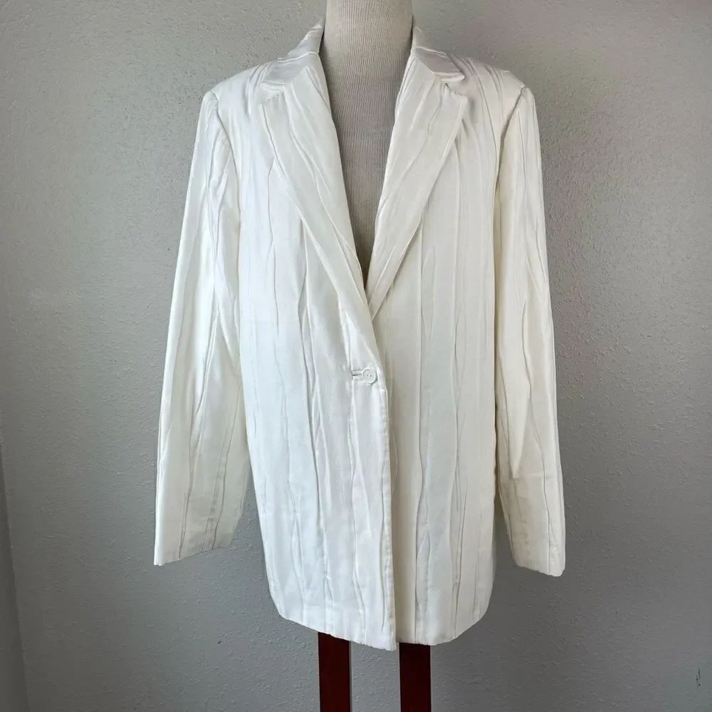 Blue Ice Off-White Blazer Jacket Size 20 EUC